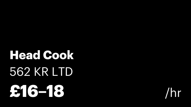 Head Cook