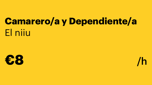 Camarero/a y Dependiente/a