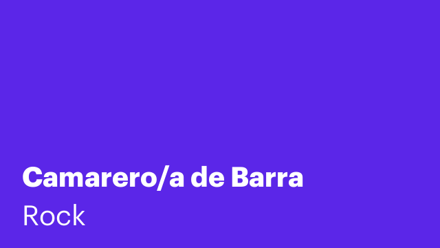 Camarero/a de Barra