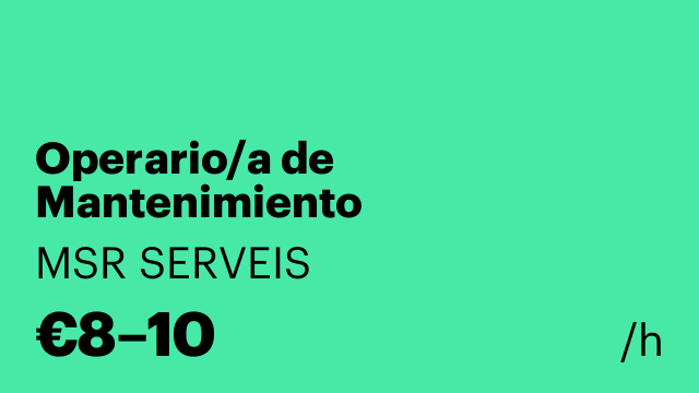 Operario/a de Mantenimiento