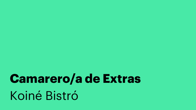 Camarero/a de Extras