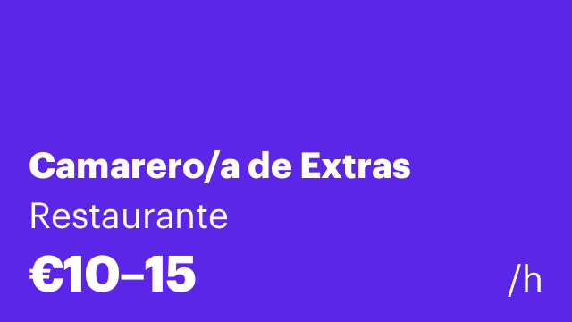 Camarero/a de Extras