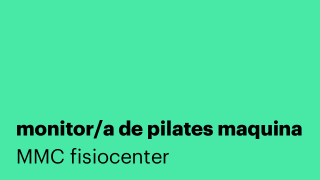 monitor/a de pilates maquina