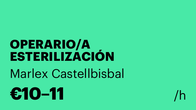 OPERARIO/A ESTERILIZACIÓN