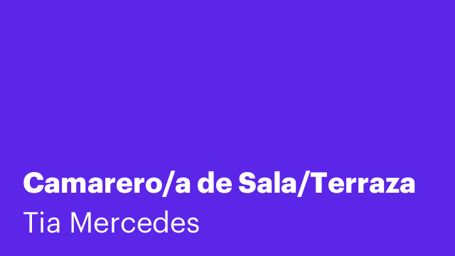 Camarero/a de Sala/Terraza