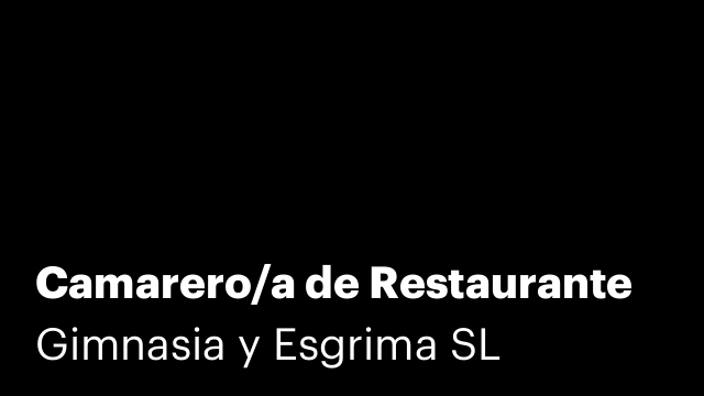 Camarero/a de Restaurante