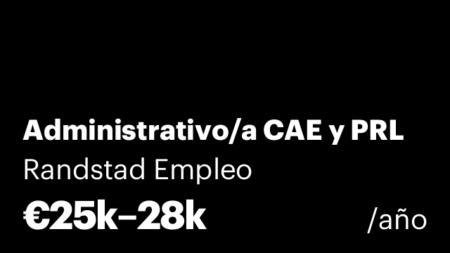 Administrativo/a CAE y PRL