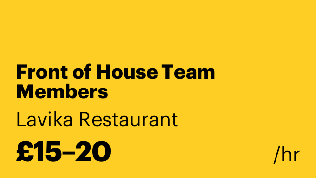 Front of House Team Members
