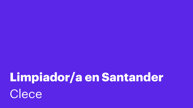 Limpiador/a en Santander
