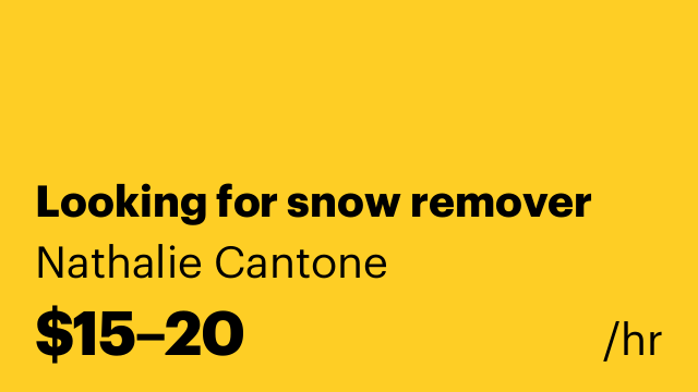 Looking for snow remover