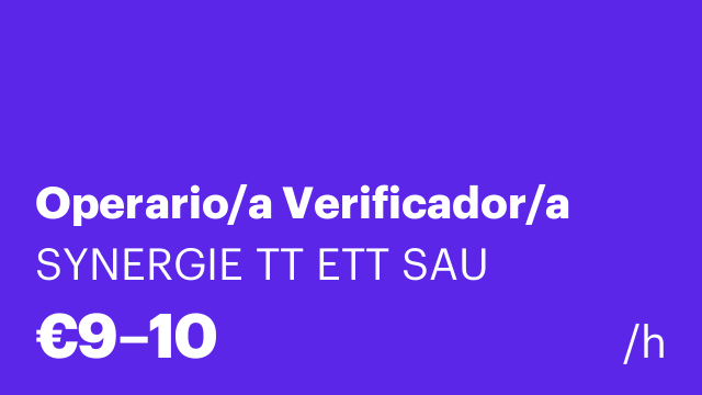 Operario/a Verificador/a