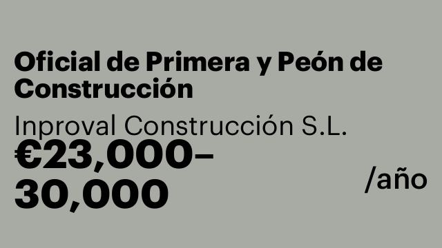 Oficial de Primera y Peón de Construcción