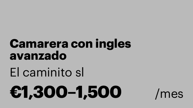 Camarera con ingles avanzado