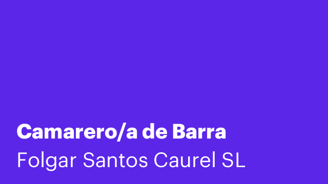 Camarero/a de Barra