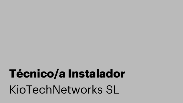 Técnico/a Instalador
