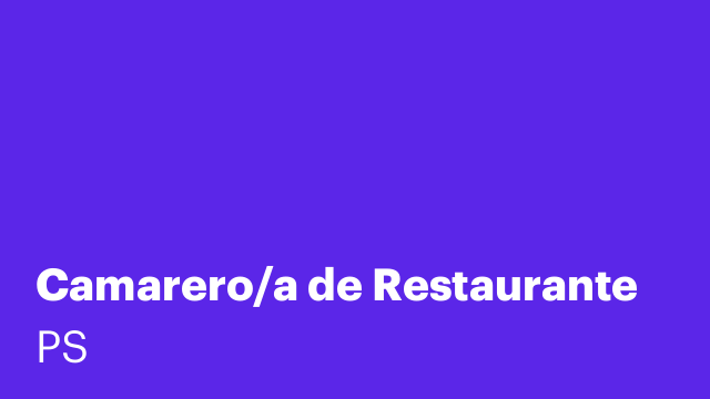 Camarero/a de Restaurante