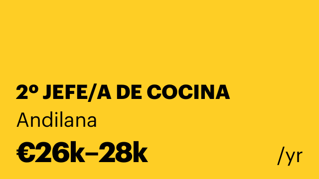 2º JEFE/A DE COCINA