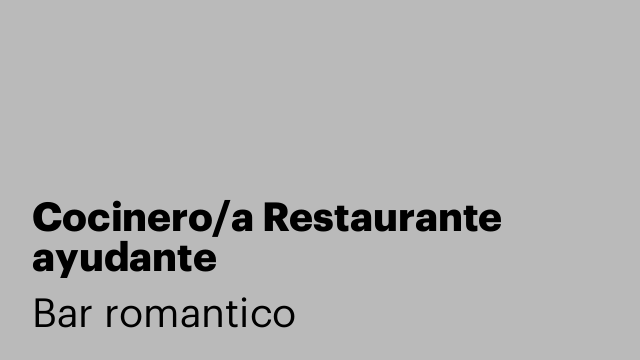 Cocinero/a Restaurante ayudante