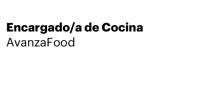 Encargado/a de Cocina