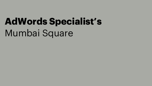 AdWords Specialist’s