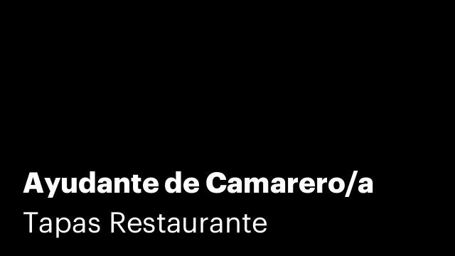 Ayudante de Camarero/a