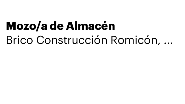 Mozo/a de Almacén