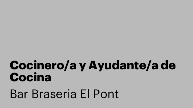 Cocinero/a y Ayudante/a de Cocina