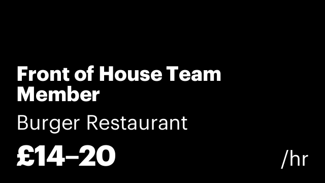 Front of House Team Member