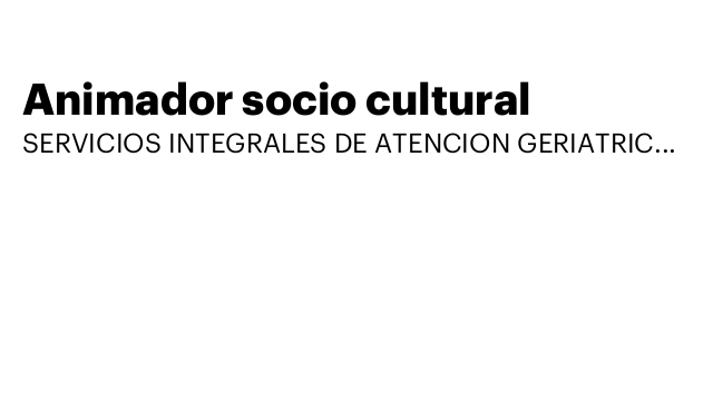 Animador socio cultural