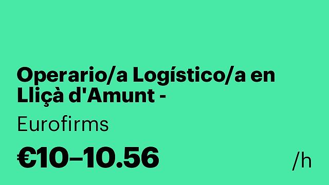 Operario/a Logístico/a en Lliçà d'Amunt - Incorporación Inmediata