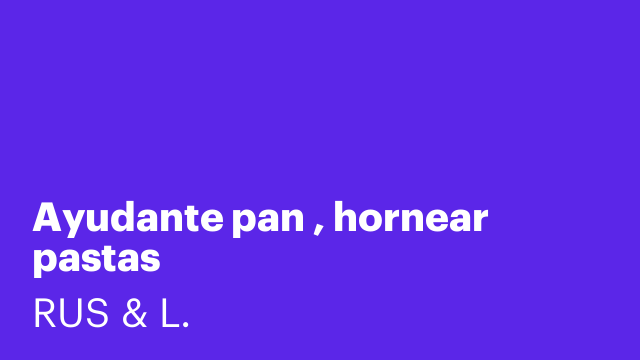 Ayudante pan , hornear pastas