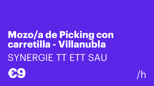 Mozo/a de Picking con carretilla - Villanubla