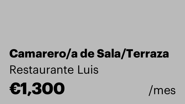 Camarero/a de Sala/Terraza