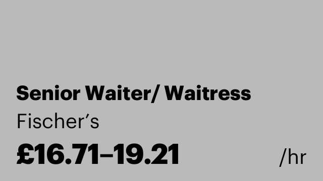 Senior Waiter/ Waitress