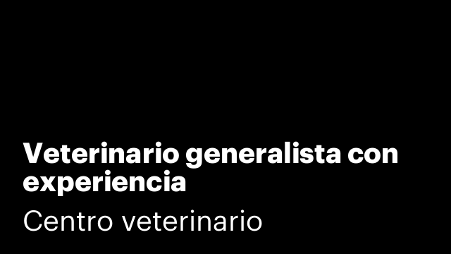 Veterinario generalista con experiencia