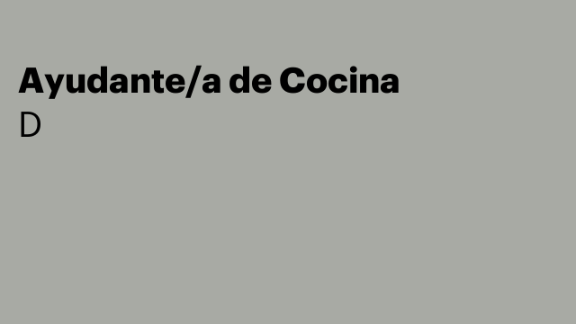 Ayudante/a de Cocina