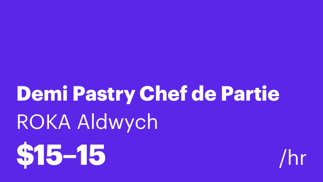 Demi Pastry Chef de Partie