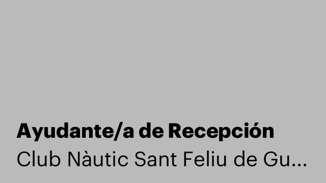 Ayudante/a de Recepción