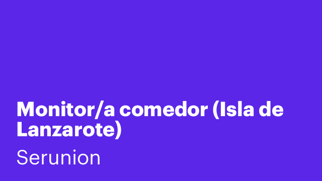 Monitor/a comedor (Isla de Lanzarote)