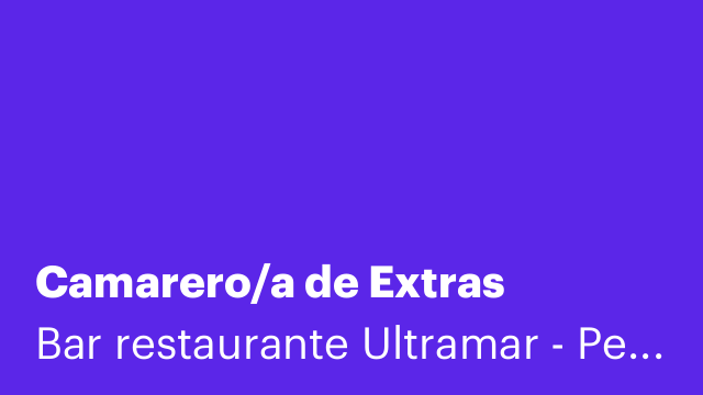 Camarero/a de Extras