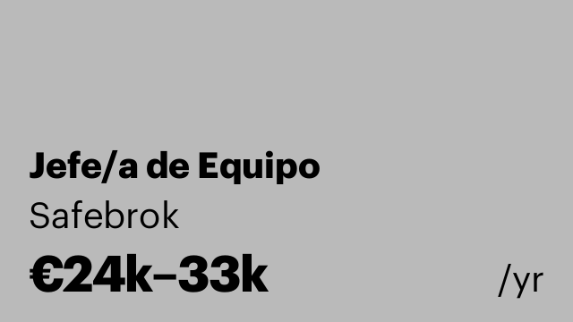 Jefe/a de Equipo