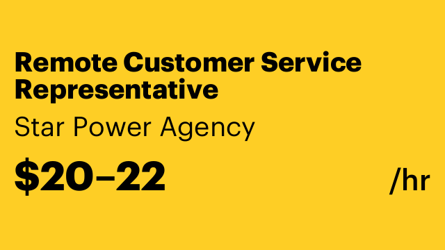 Remote Customer Service Representative