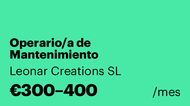 Operario/a de Mantenimiento