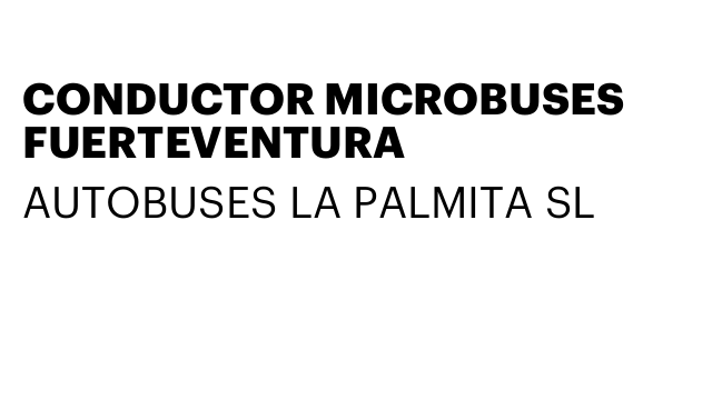 CONDUCTOR MICROBUSES FUERTEVENTURA