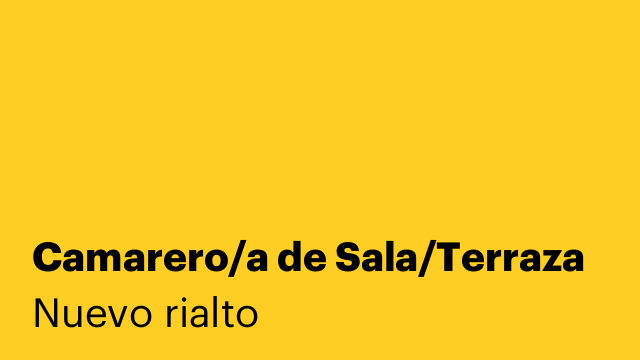 Camarero/a de Sala/Terraza