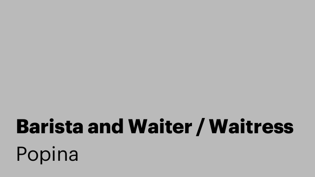 Barista and Waiter / Waitress
