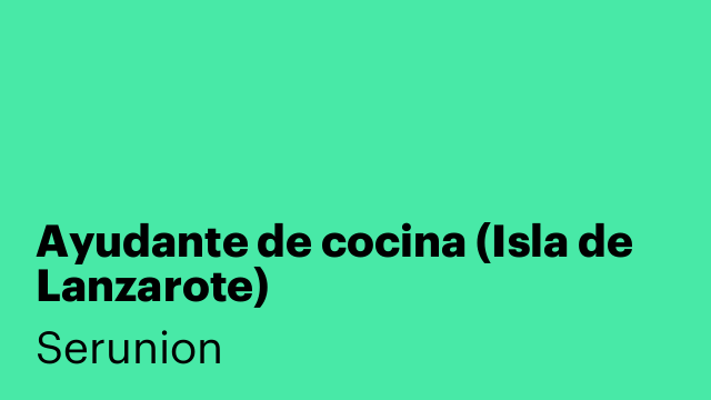 Ayudante de cocina (Isla de Lanzarote)