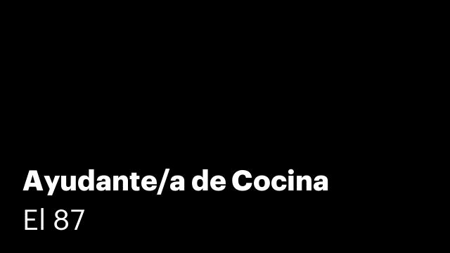 Ayudante/a de Cocina