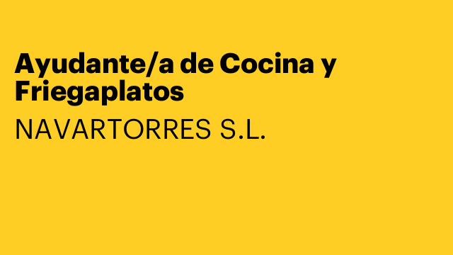 Ayudante/a de Cocina y Friegaplatos
