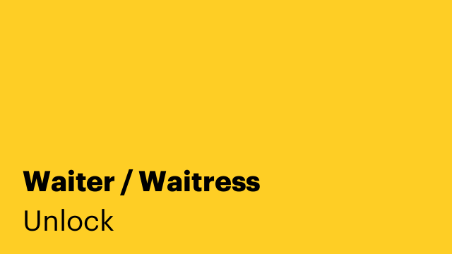 Waiter / Waitress